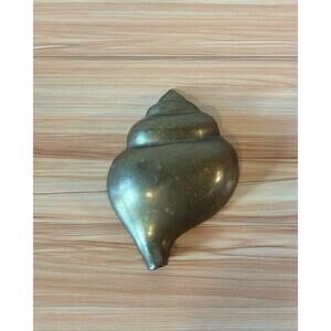 Vintage Brass Shell Wall Decor | Spiral Shell | Hollywood Regency